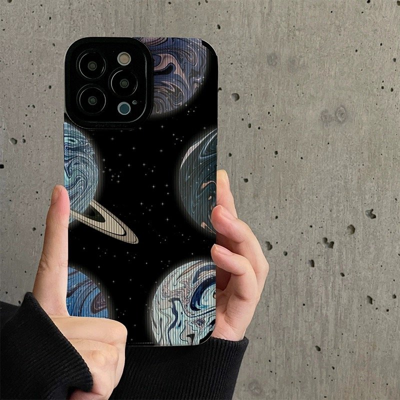 USLION Star Planet Style Mobile Phone Case Phone Cover TPU Material Cell Phone Back Protective Case