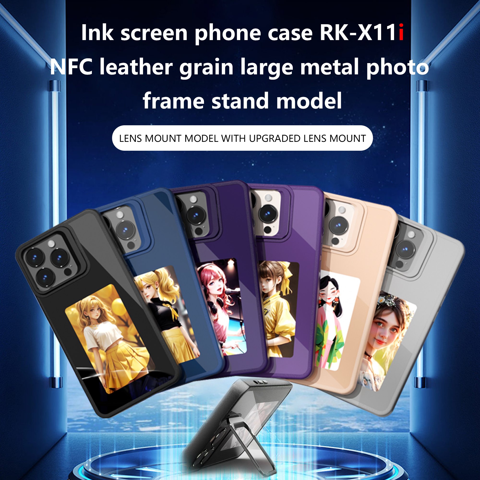 Ai phone case smart E-ink phone case screen Display shockproof ai mobile phone case accessories for ip 13 14 15 Pro max DIY