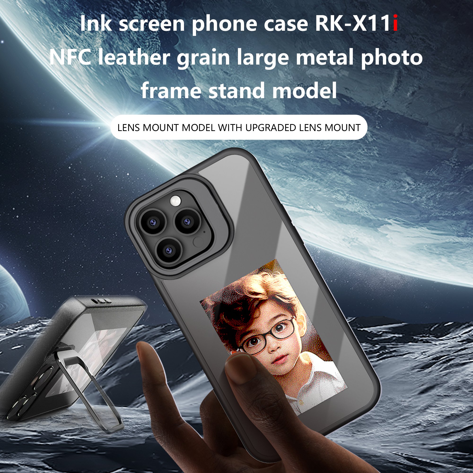 Ai phone case smart E-ink phone case screen Display shockproof ai mobile phone case accessories for ip 13 14 15 Pro max DIY