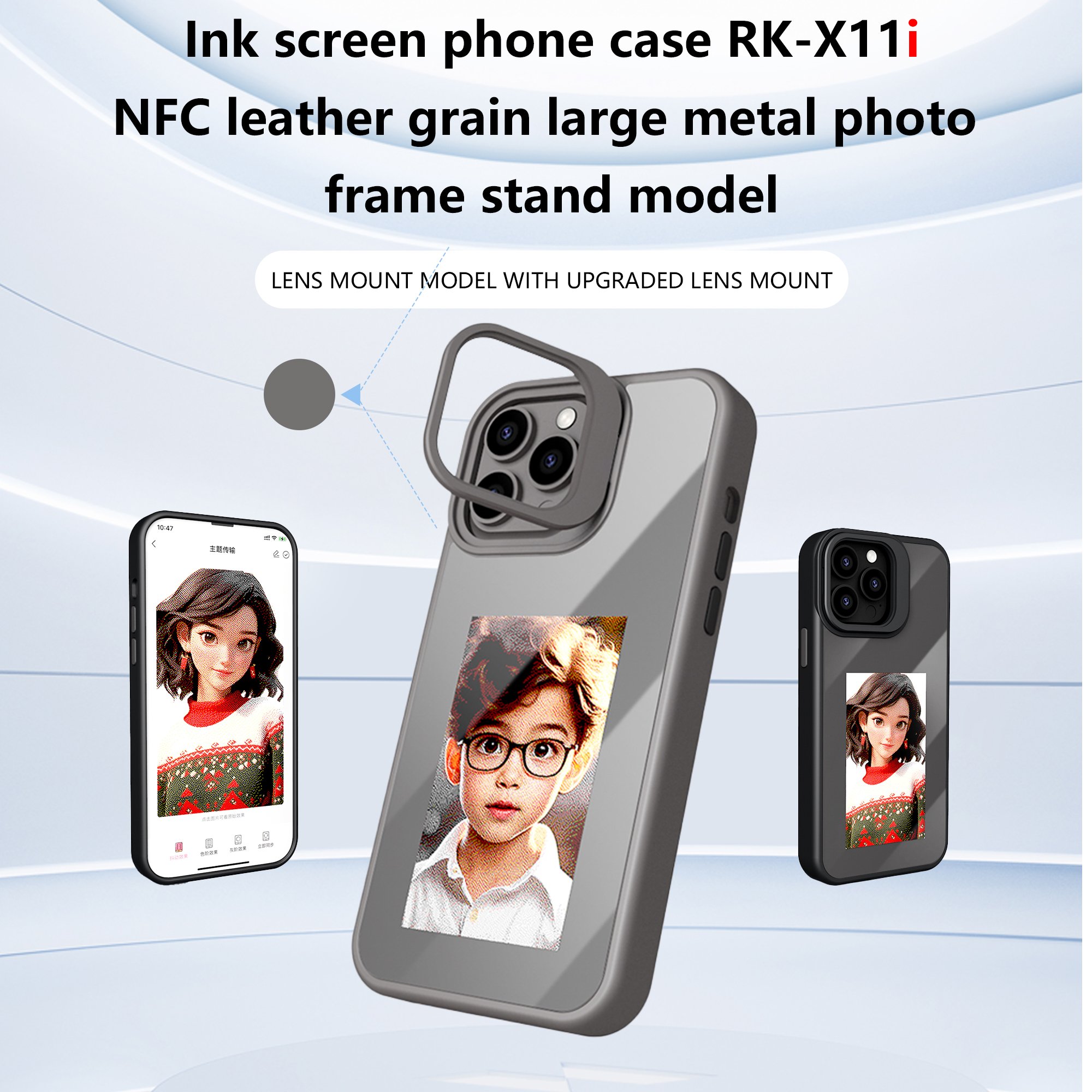 Ai phone case smart E-ink phone case screen Display shockproof ai mobile phone case accessories for ip 13 14 15 Pro max DIY
