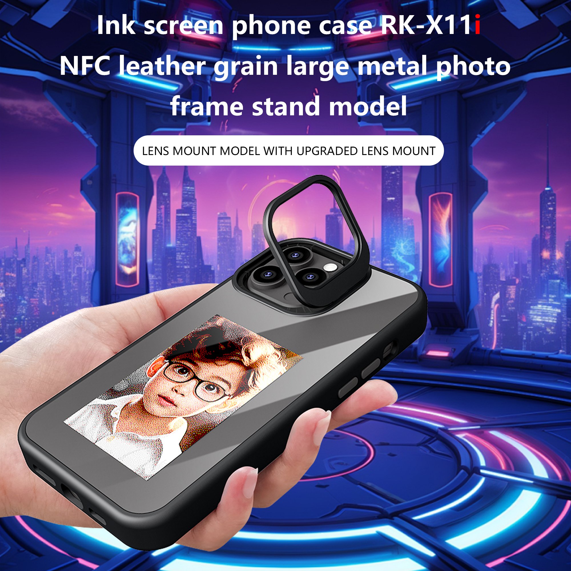 Ai phone case smart E-ink phone case screen Display shockproof ai mobile phone case accessories for ip 13 14 15 Pro max DIY