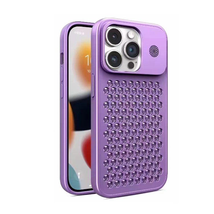 Electroplate Mobile Phone Shell For iPhone 15 16 Pro Max Hollow Heat Dissipation Phone Case For iPhone 11 12 13 14 Pro Max