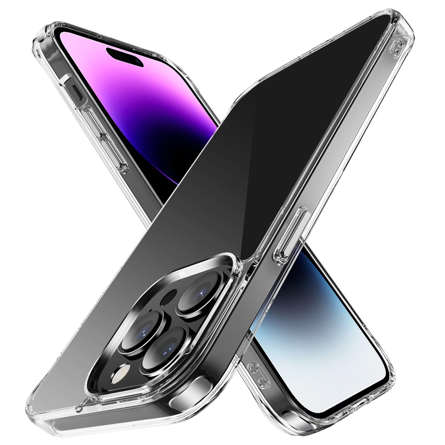 High Quality Crystal clear Transparent Mobile Phone Case For iPhone15/14 13 /12 Pro Max/11/Xs/XR/8/7 Support Wireless Charging