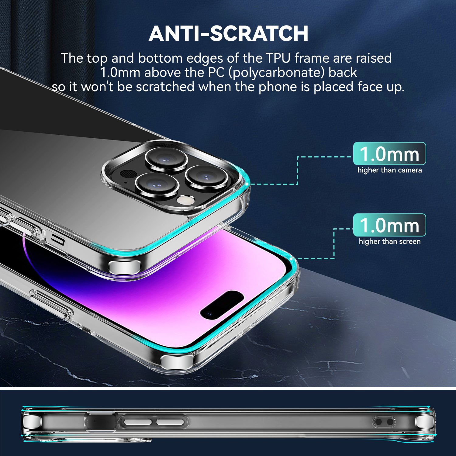 High Quality Crystal clear Transparent Mobile Phone Case For iPhone15/14 13 /12 Pro Max/11/Xs/XR/8/7 Support Wireless Charging