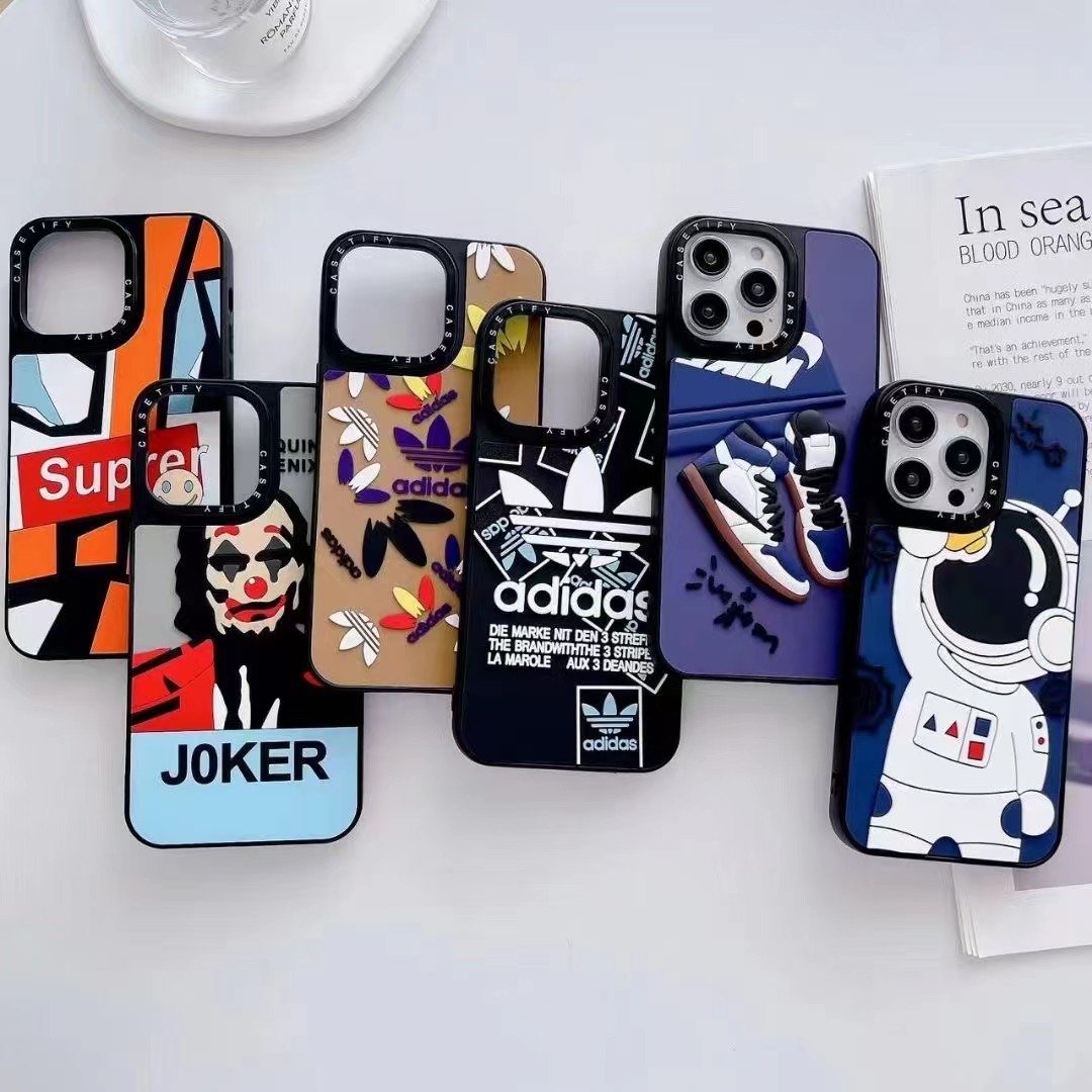 Fashion Luxury Brand Designer 3D Mobile Phone Cases For Iphone 16 15 Plus 14 13 12 11 Pro Max Sports Street Style Silicone Cases