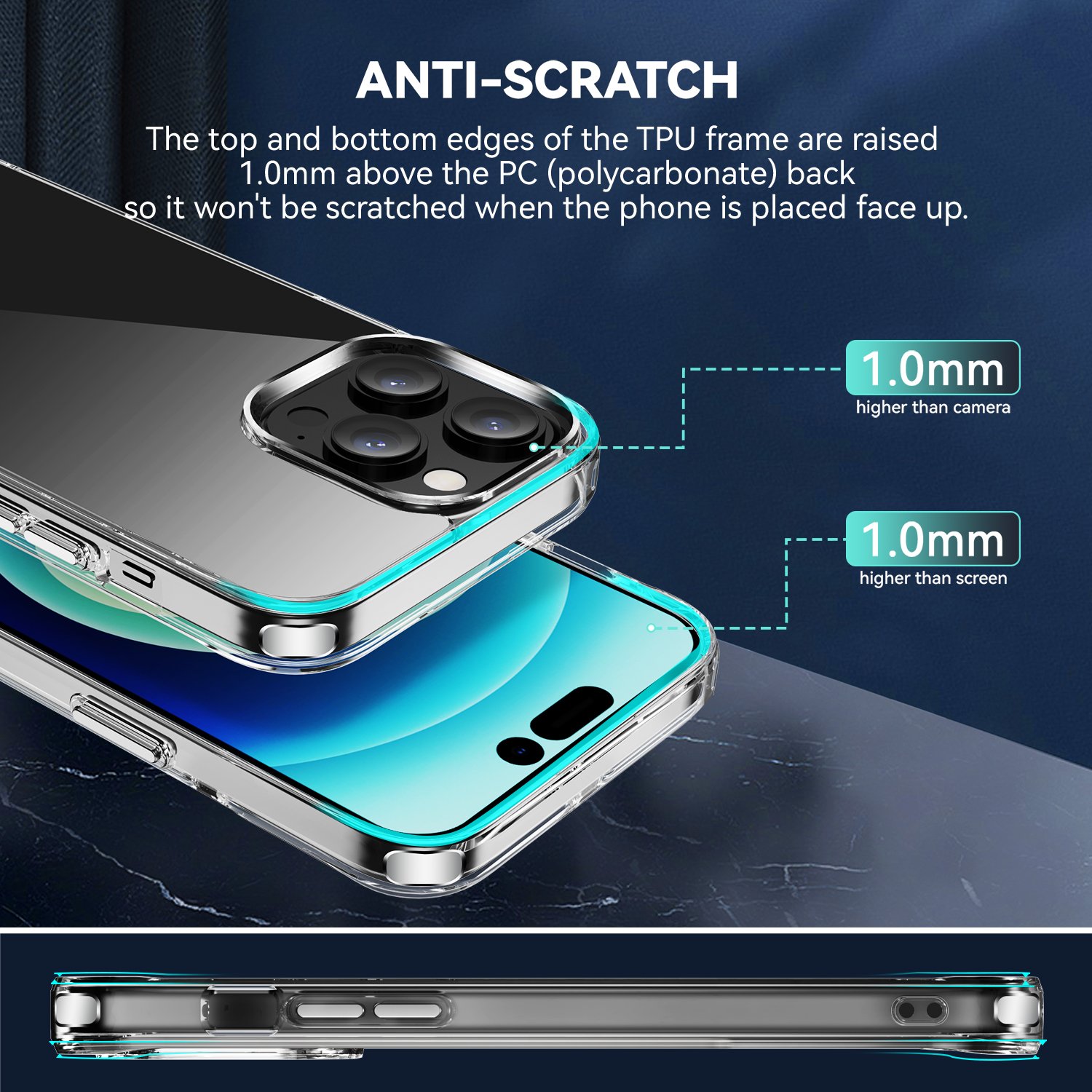 For iPhone 14 High Clear Back Phone Case, Soft TPU Back Cover Mobile Phone Case Shell For iPhone 14 Pro max