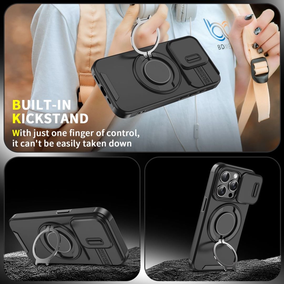 Hot Sale Built-in Kickstand Camera Protective Cover Mobile Phone Case For Iphone16 15 14 Pro Max for Samsung A15 A25
