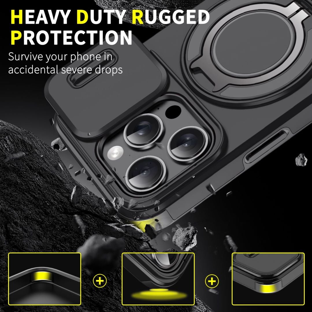 Hot Sale Built-in Kickstand Camera Protective Cover Mobile Phone Case For Iphone16 15 14 Pro Max for Samsung A15 A25