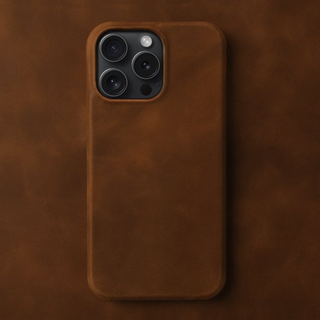 Most Popular Wholesale Real Cowhide Genuine Full Grain Leather Phone Cover Holder For iPhone 16 15 Pro Max Mobile Phone Case