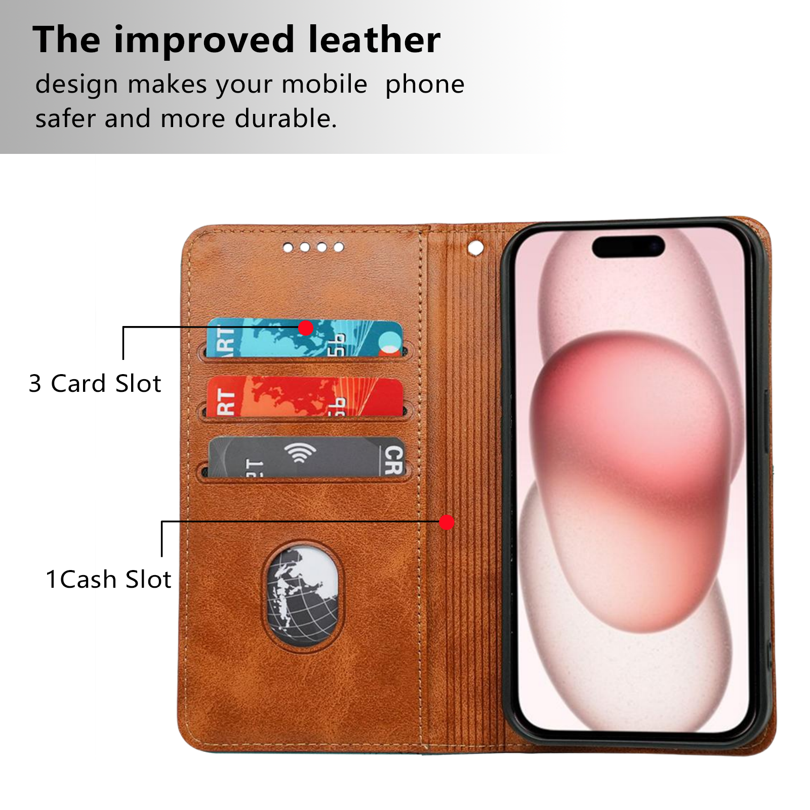 New Design Mobile Phone Case for iPhone 13 Mini 14 15 Plus 16 Pro Max with Video Stand Wallet Magnetic Flip Cover Leather Bag