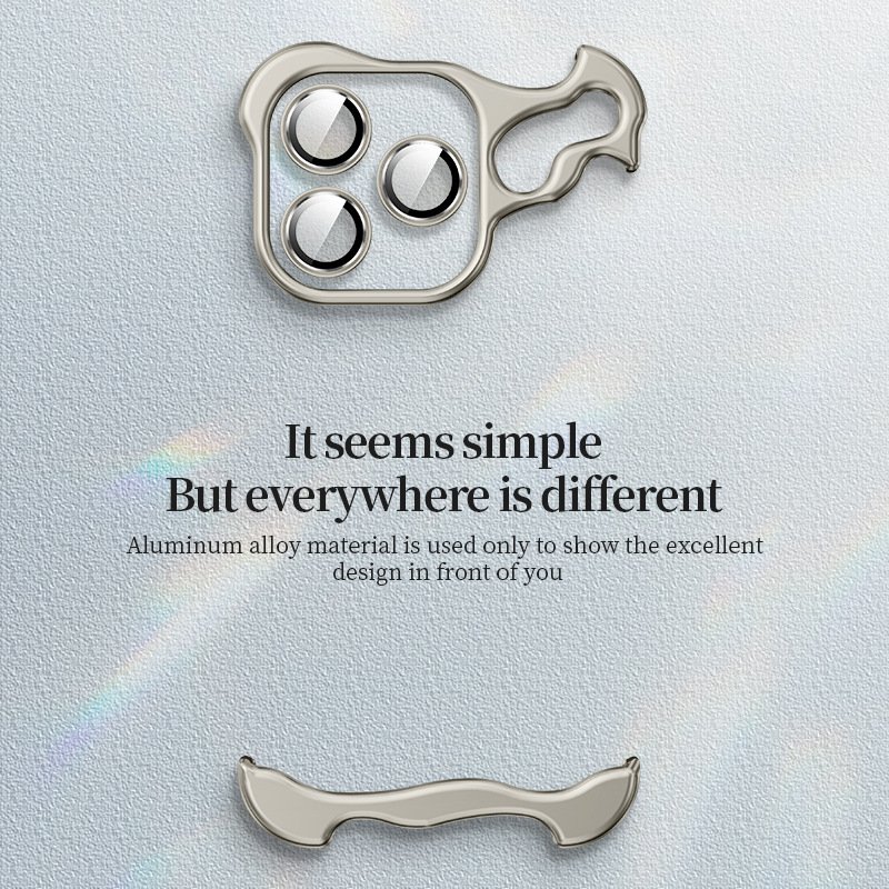 Special-shaped Metal Corner Pads Borderless With Lens Mobile Phone Case for iPhone 16