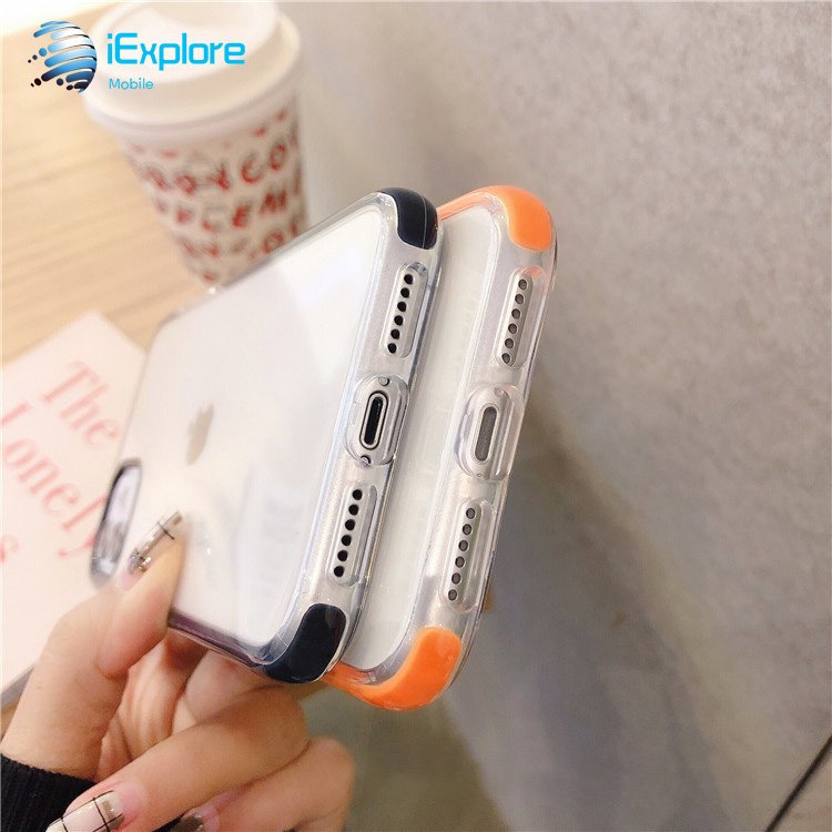 iExplore double color 1.5mm TPU + TPE transparent shockproof phone case with black camera ring for iPhone 16 Pro Max Samsung S24