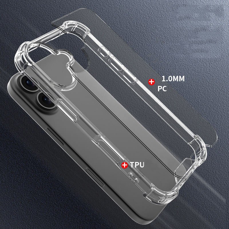 For iPhone 16 Clear Case Anti Drop PC TPU Transparent Mobile Phone Case Cover For iPhone 16 15 14 Pro Max 16 Plus Funda