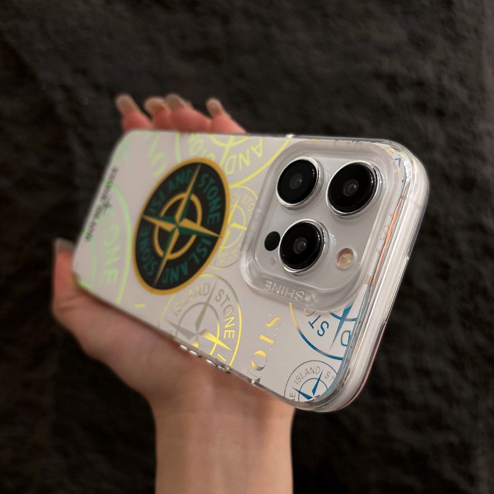 Chao Brand Chameleon Stone Island Couple's Color Silver mobile Phone Case for iPhone 11 12 13 14 15 promax phone accessories