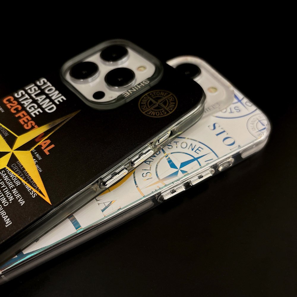 Chao Brand Chameleon Stone Island Couple's Color Silver mobile Phone Case for iPhone 11 12 13 14 15 promax phone accessories