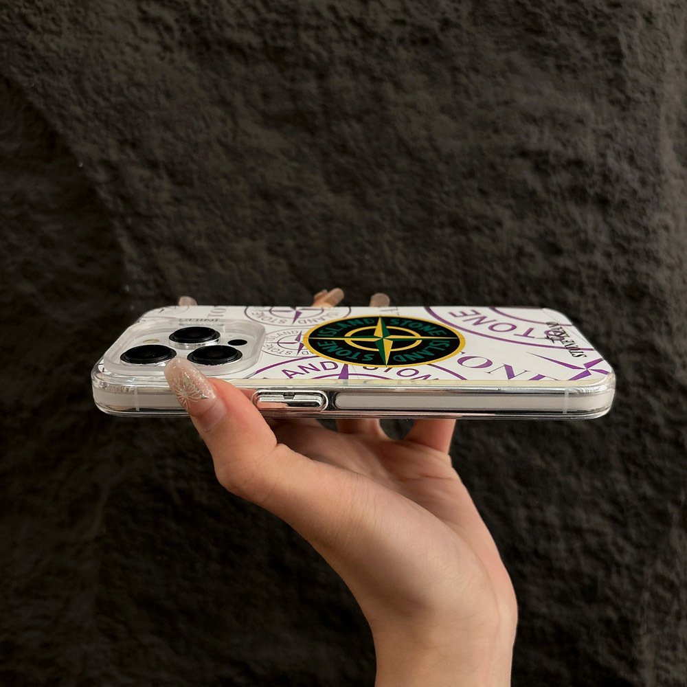 Chao Brand Chameleon Stone Island Couple's Color Silver mobile Phone Case for iPhone 11 12 13 14 15 promax phone accessories
