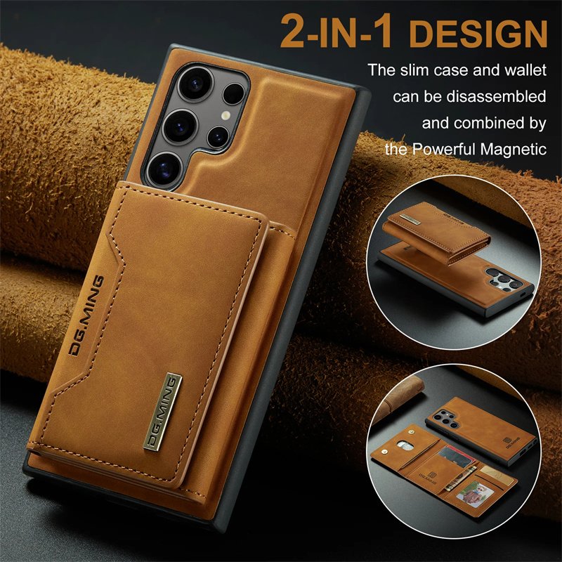 Leather Magnetic Detachable Phone Case Card Holder Wallet Stand For Samsung S21 S22 S23 S24 Ultra FE A55 A53 A54 Fold 6 5 4 3