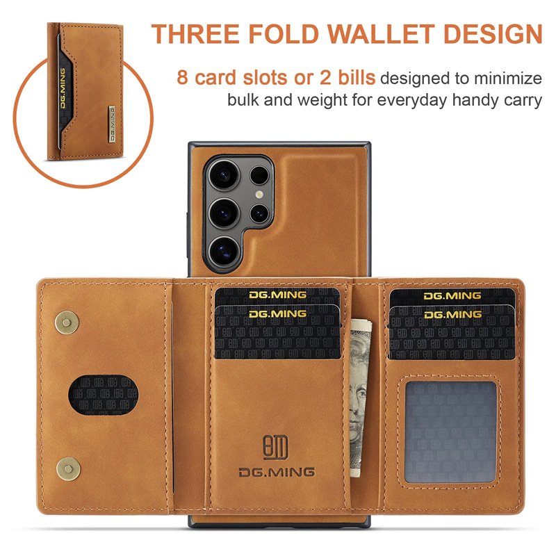 Leather Magnetic Detachable Phone Case Card Holder Wallet Stand For Samsung S21 S22 S23 S24 Ultra FE A55 A53 A54 Fold 6 5 4 3