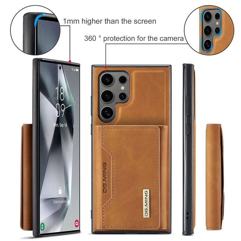 Leather Magnetic Detachable Phone Case Card Holder Wallet Stand For Samsung S21 S22 S23 S24 Ultra FE A55 A53 A54 Fold 6 5 4 3