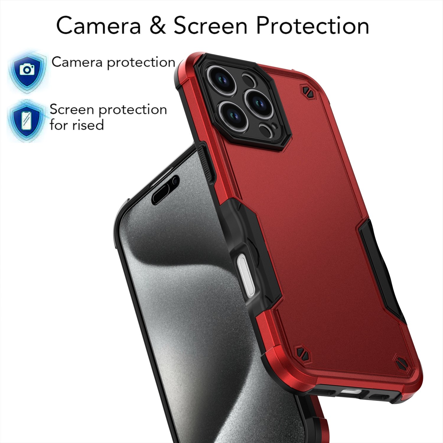Shockproof Rugged Case for iPhone 16 Pro Max 16 Pro 15 Plus 14 13 Pro 12 Mini 11 X XS XR 7 8 Hybrid Dual Protective Grip Case