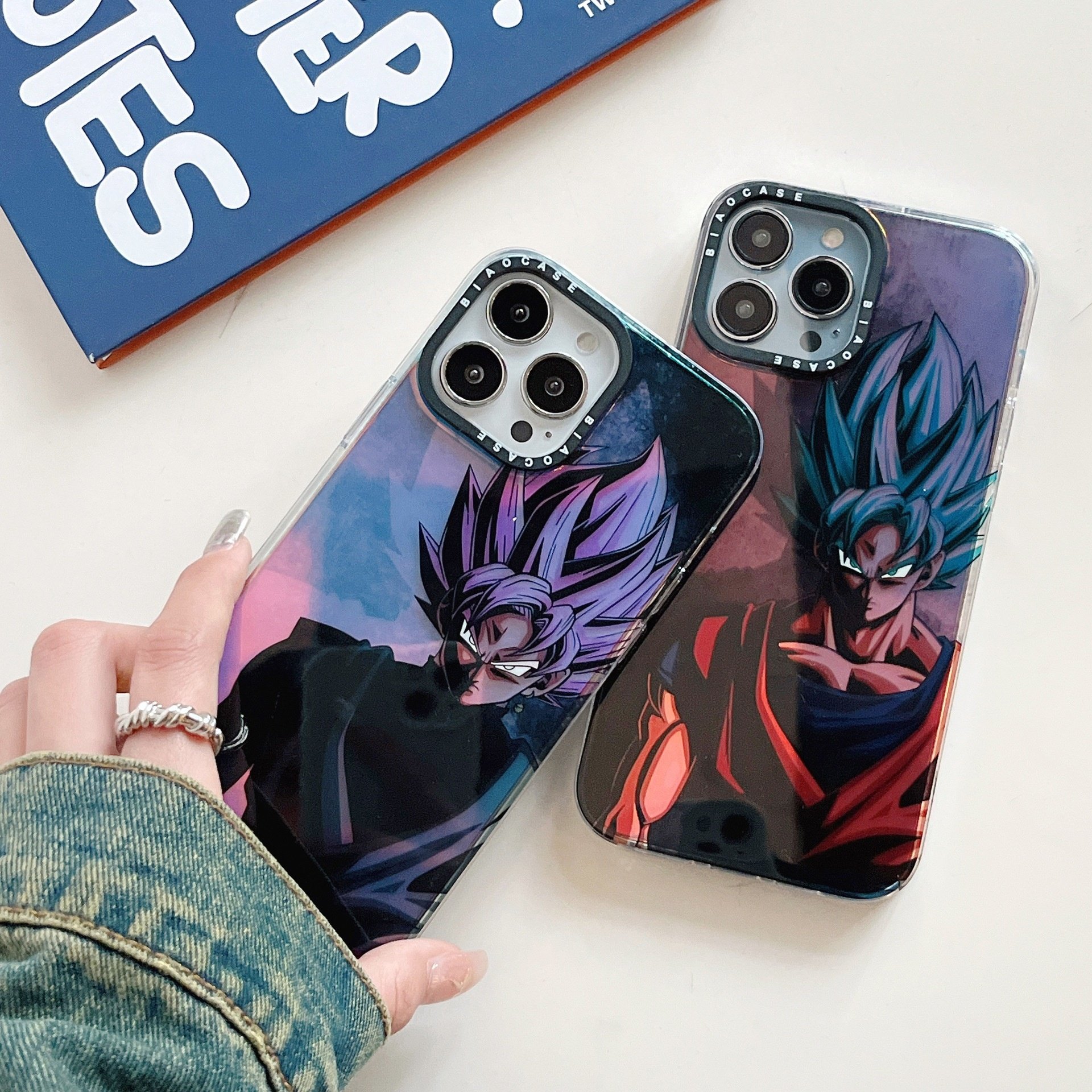 Cool Anime Character Phone Cases for iphone15 14 13 12 pro max Comic Manga Collections Glossy Mobile Covers