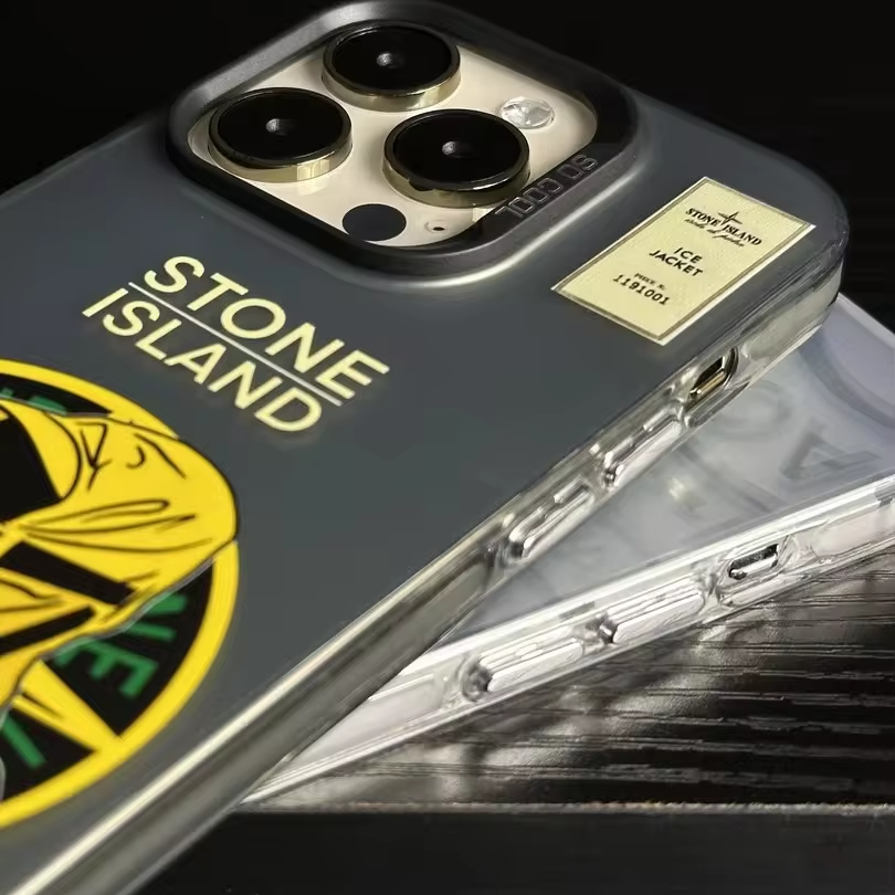 Colorful Silver IMD personality trend mobile phone case Stone Island Cross compass pattern protective cover for Iphone 7/8 plus