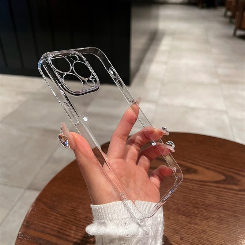 High quality Ultra-thin clear Phone Case For iPhone 16 15 14 13 12 Pro Max Simples PC Hard Shell Full Cover Shockproof Cover