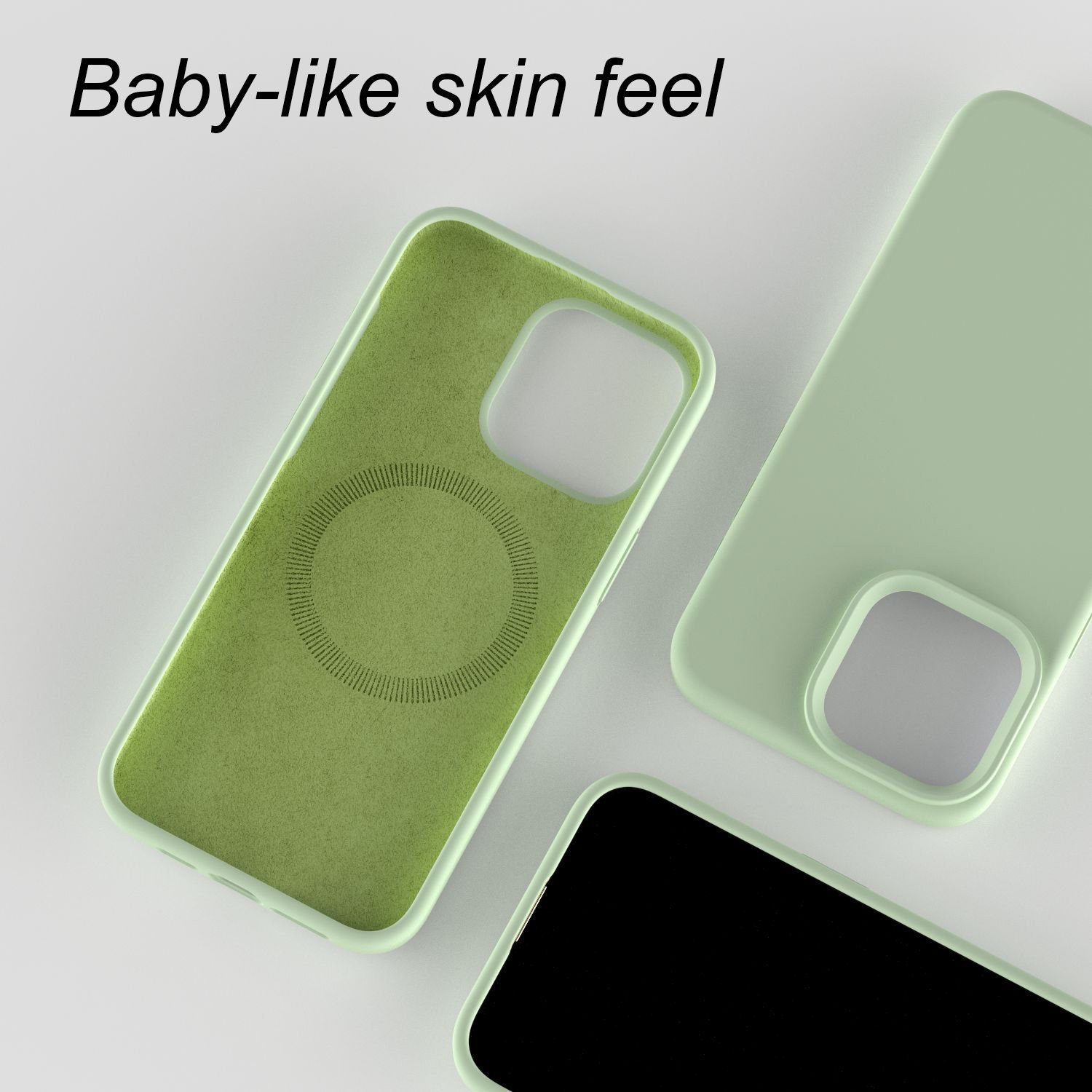 Soft Skin-Friendly Microfiber Silicon Magnetic Real Liquid Silicone Mobile Phone cases For iPhone 15 16 14 Pro Max