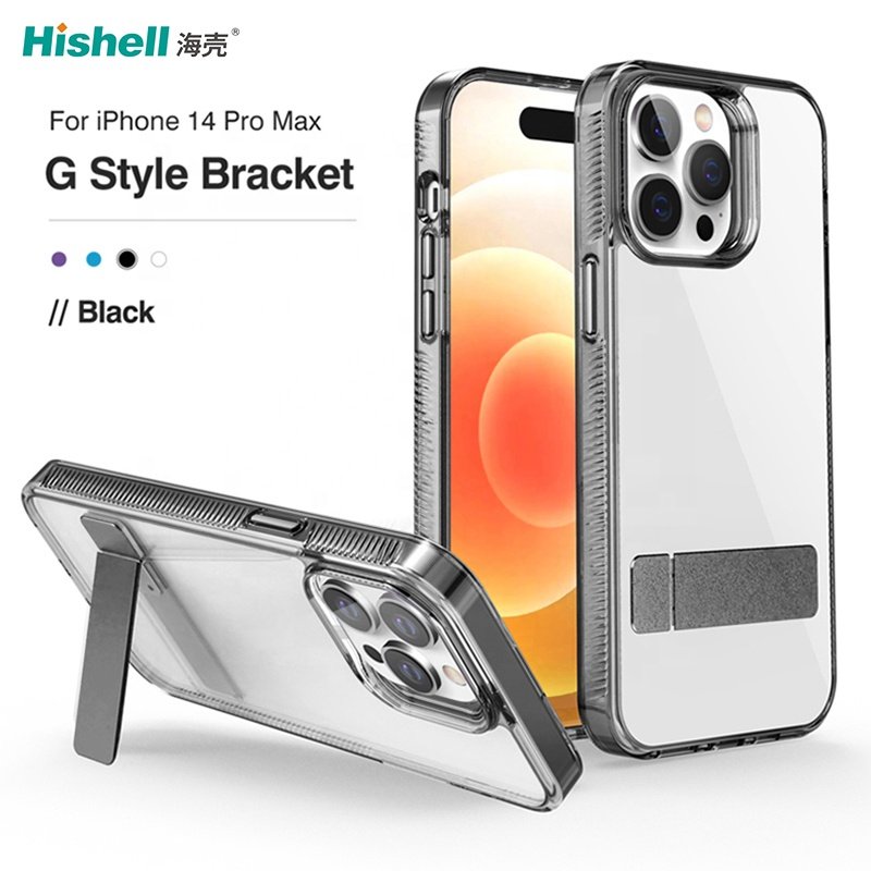 Crystal Anti Slip Mobile Phone Case With Stand For iPhone 14 Pro