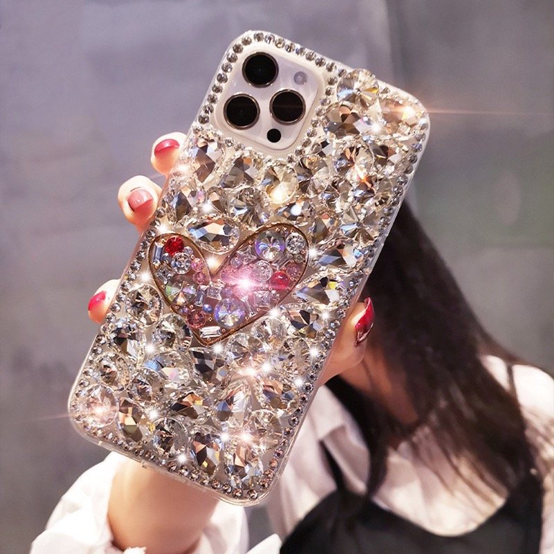 New Handmade Diamond Cell Phone Accessories For iphone 16 16Plus 16 Pro Max Rhinestone Bling Phone Case For Iphone 15 14 Pro Max