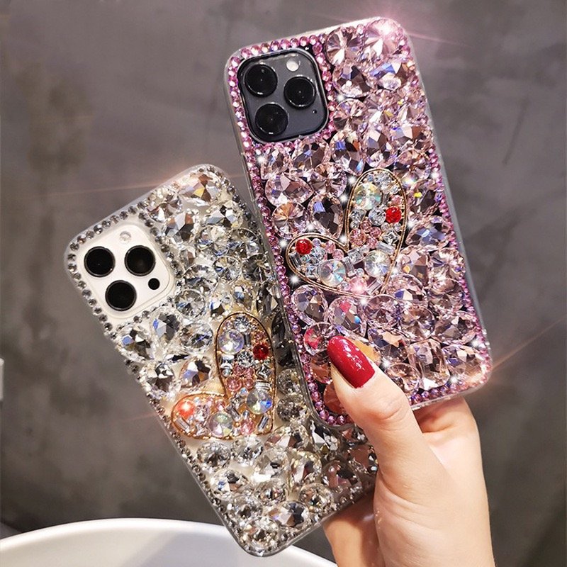 New Handmade Diamond Cell Phone Accessories For iphone 16 16Plus 16 Pro Max Rhinestone Bling Phone Case For Iphone 15 14 Pro Max