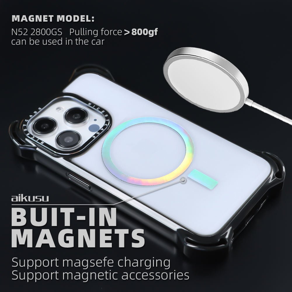 7.5M Anti Impact Clear Phone Case Bulk Wholesale TPU Magnetic Mobile Phone Case Custom Design FOR iPhone 15 14 13 Pro Max Case