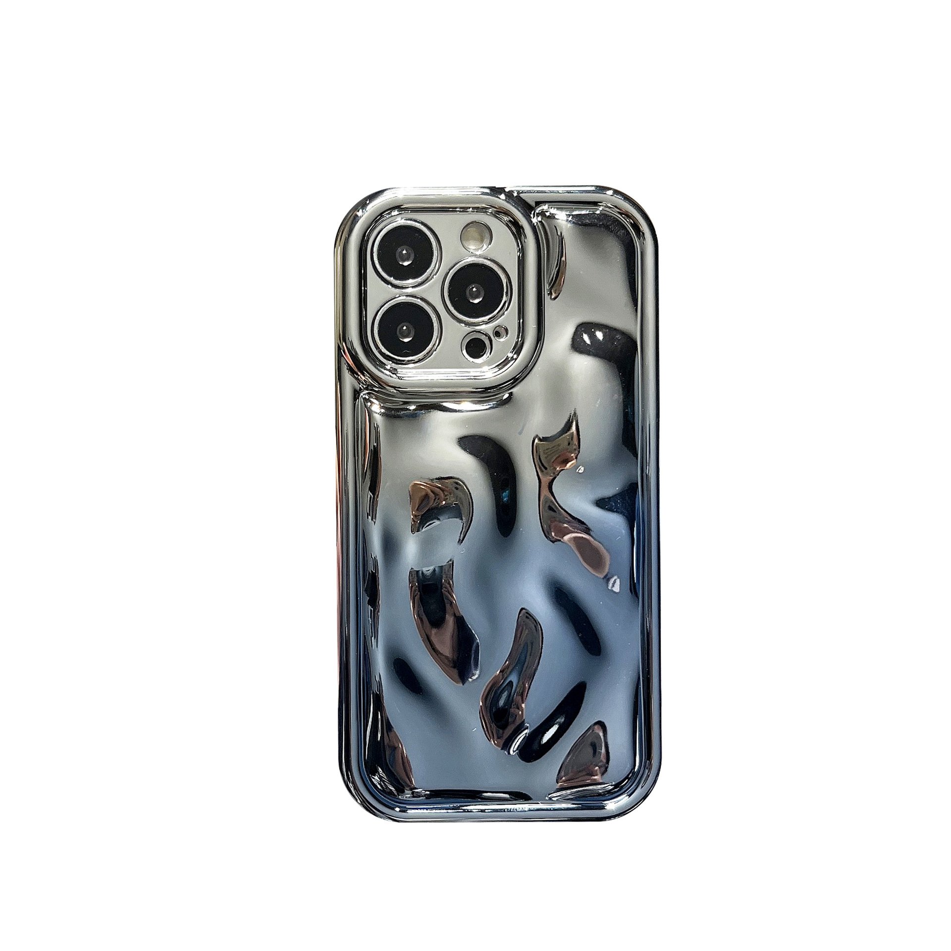 Electroplated Laser Gradient 3D Meteorite Wrinkle Pattern Soft TPU Shockproof Mobile Phone Case For iPhone 15 Pro Max 14 13 12