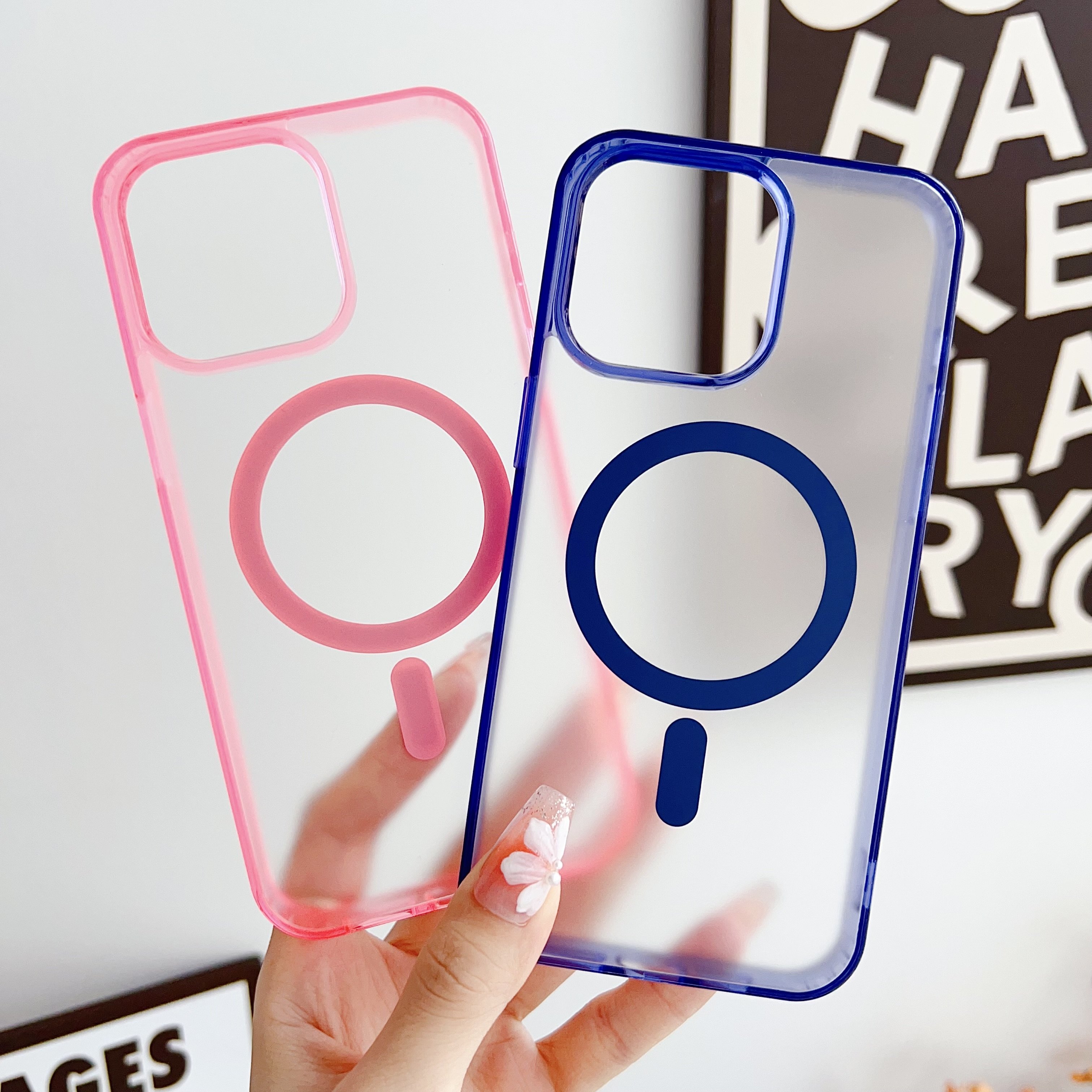 phone case for iphone16 15 14 13 12 clear Shockproof matte mobile phone case for iPhone 15 pro max Magnet Mo