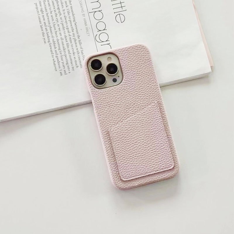 Luxury Fashion Design Full Protector Card Pocket Design Genuine Leather Phone Case for iPhone 15 Pro Ultra