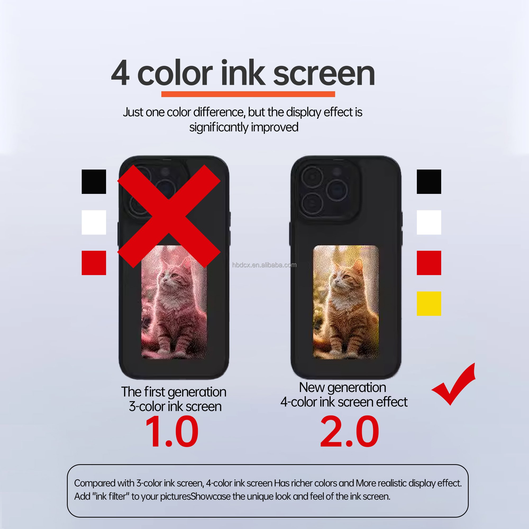 2024 New Designer Nfc Smart Ink Screen Display Mobile Phone Case Cover For Iphone 15 Pro Max Diy Cases The second generation