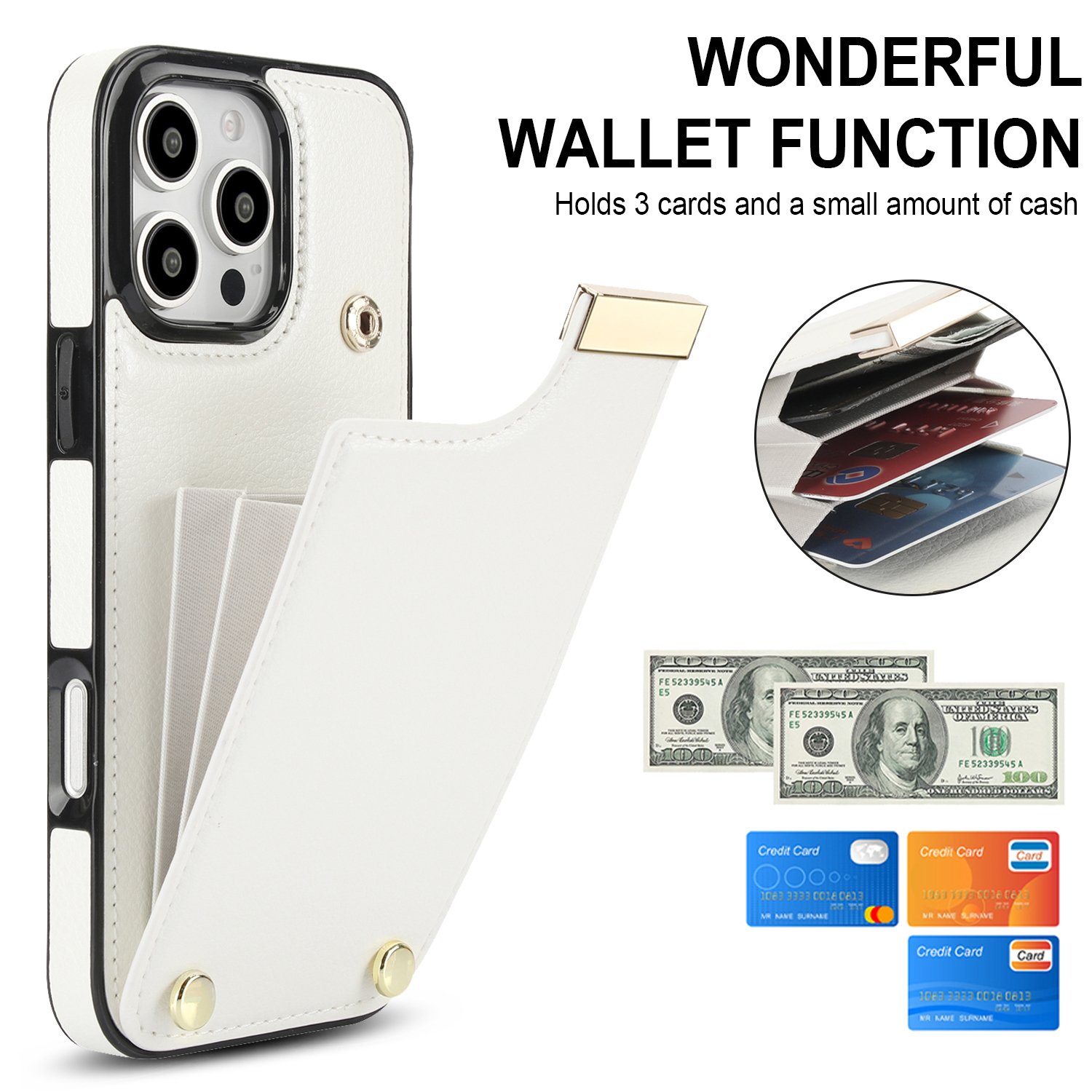 Mobile phone case for iPhone 16 Pro max For iPhone 16 mobile phone holster Shockproof PU Leather Card Slots Phone Case