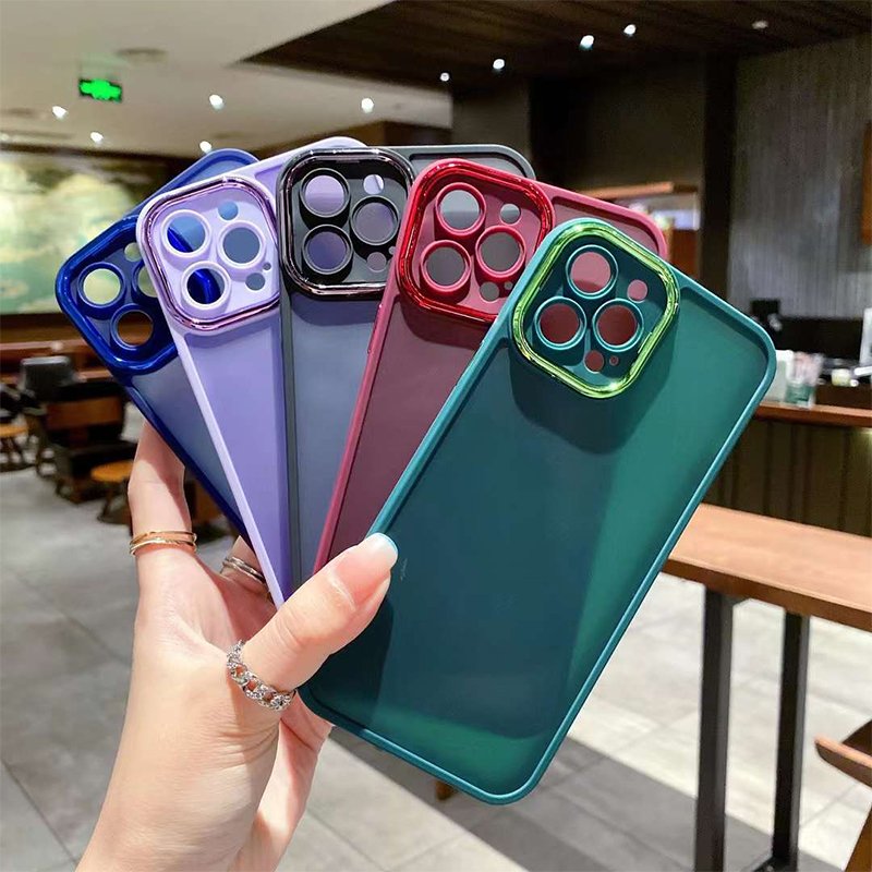 Luxury Mobile Phone Case Matte Plating Frame thin Clear Phone Cases For Samsung A12 A22 A32 A33 A52 A53 5g Case