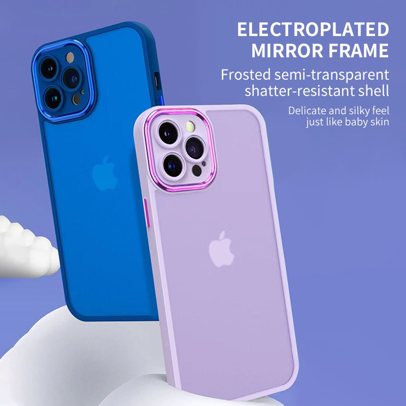 Luxury Mobile Phone Case Matte Plating Frame thin Clear Phone Cases For Samsung A12 A22 A32 A33 A52 A53 5g Case