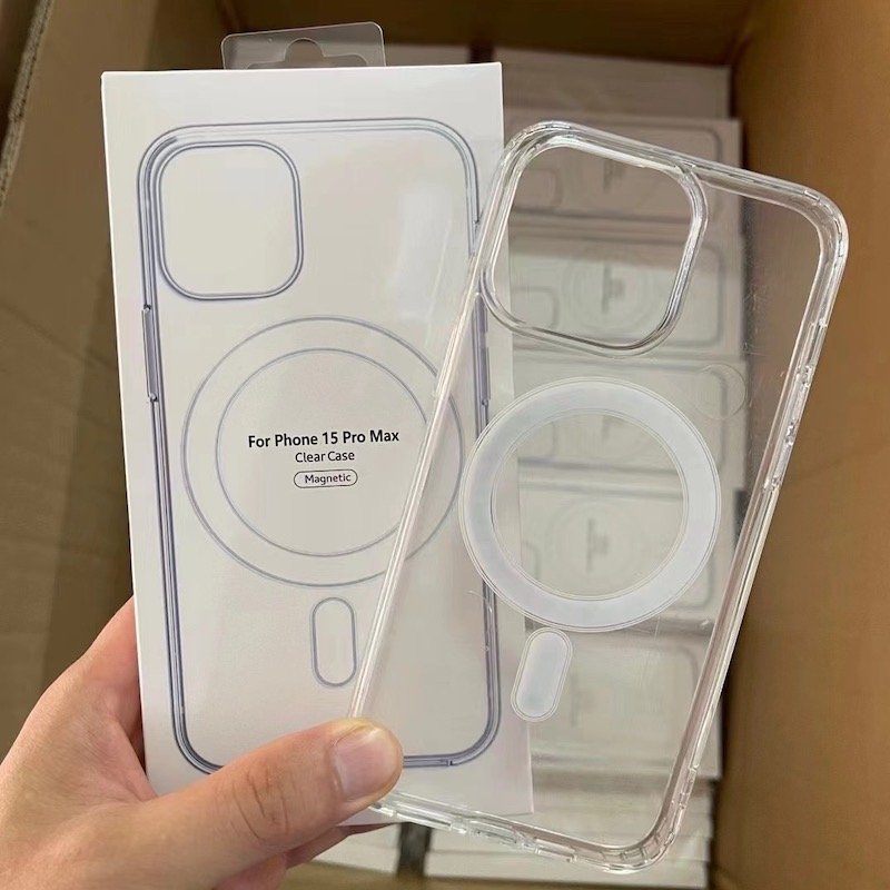 Hot Sale Luxury Clear Transparent Case for iPhone 15 16 Pro Max iPhone 16 Pro PC Wireless Charging Magnetic Cover New Condition