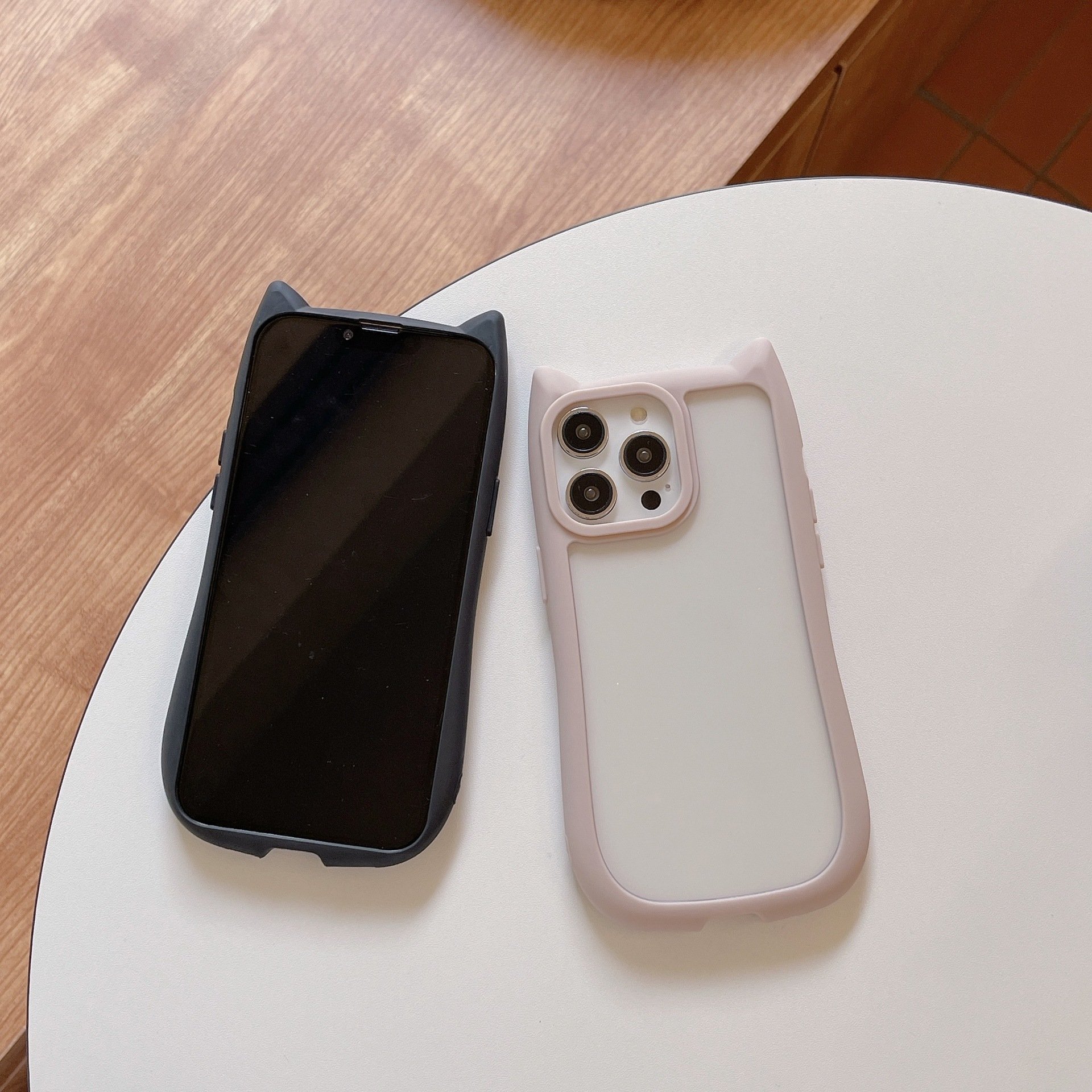 Cute cat ear shaped 3D phone cover clear shockproof mobile phone case for iphone 16 pro max 15 14 13 12 11