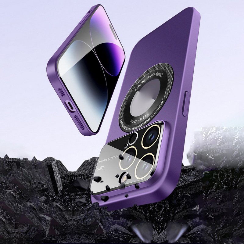 New Big Lens Protection 360 Full Coverage Phone Case for iPhone13 14 Pro Max Magnetic Wireless Charging Slim Phone Case