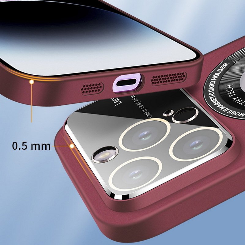 New Big Lens Protection 360 Full Coverage Phone Case for iPhone13 14 Pro Max Magnetic Wireless Charging Slim Phone Case