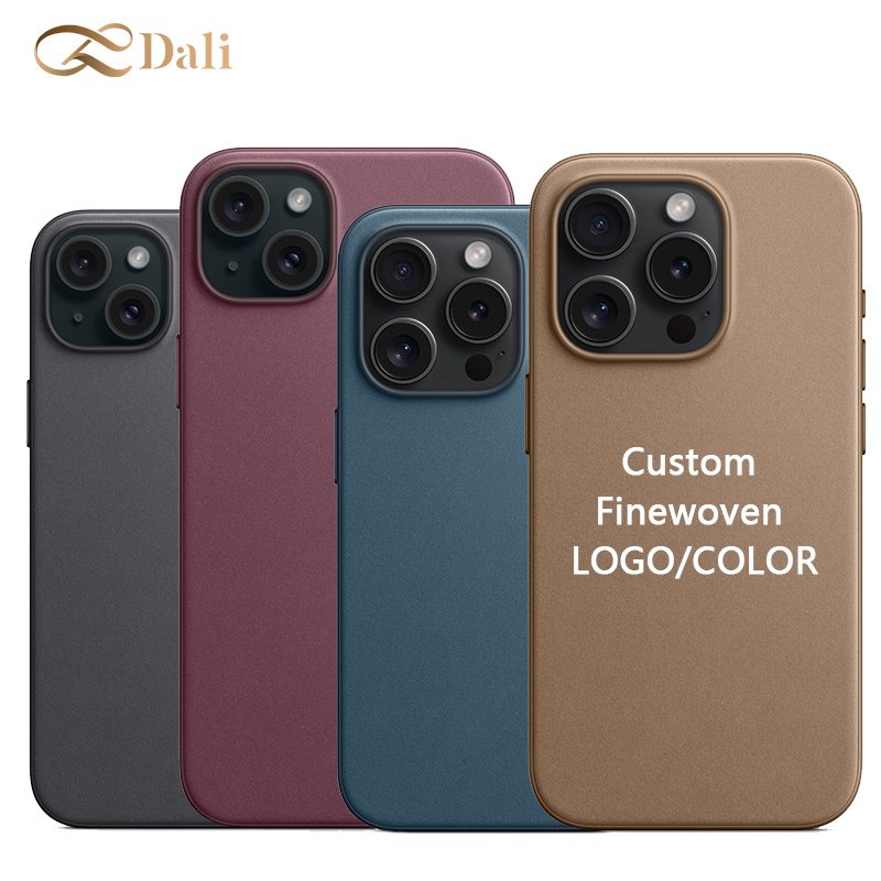 New Cover Case Mobile Phone Accessories fabric phone Cover For iphone 15 plus 15 pro max finewoven case for iPhone series