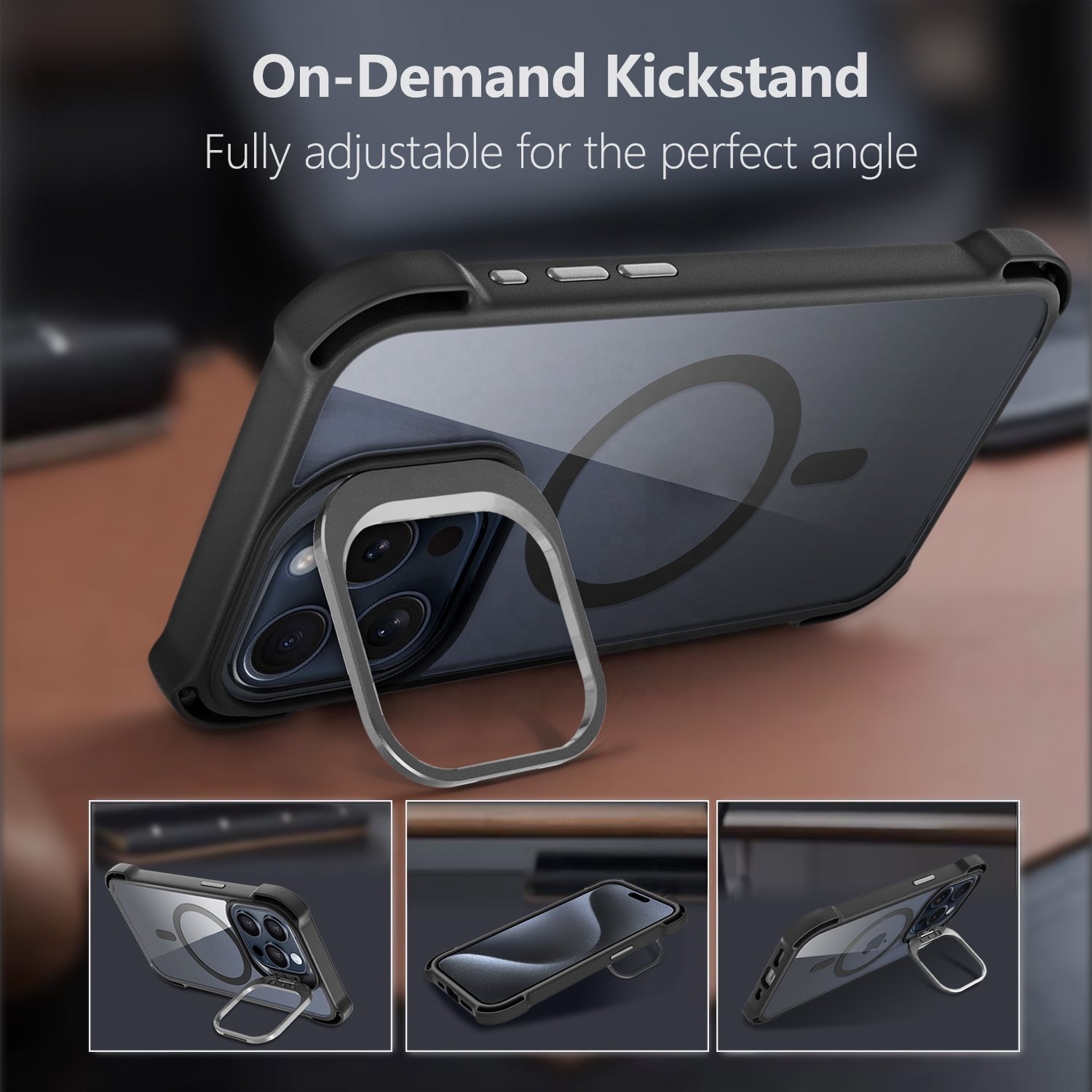 Premium iPhone 16 Phone Case Manufacture Shockproof Camera Kickstand Magnetic Metal Case For iPhone 15 Pro Max 16 Mobile Case