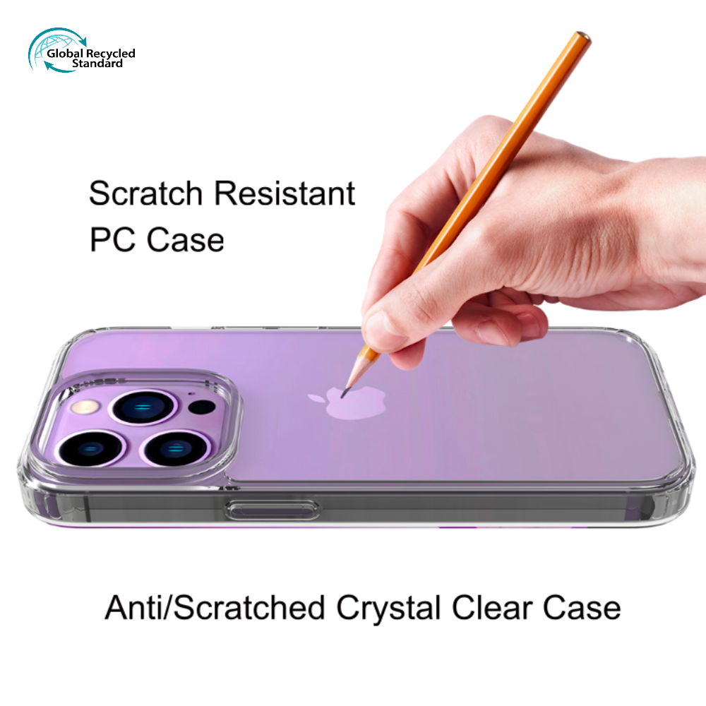 GRS Certificate Eco Crystal Clear Tpu Pc Wholesale Recycled Mobile Phone Case Back Cover for iPhone 14