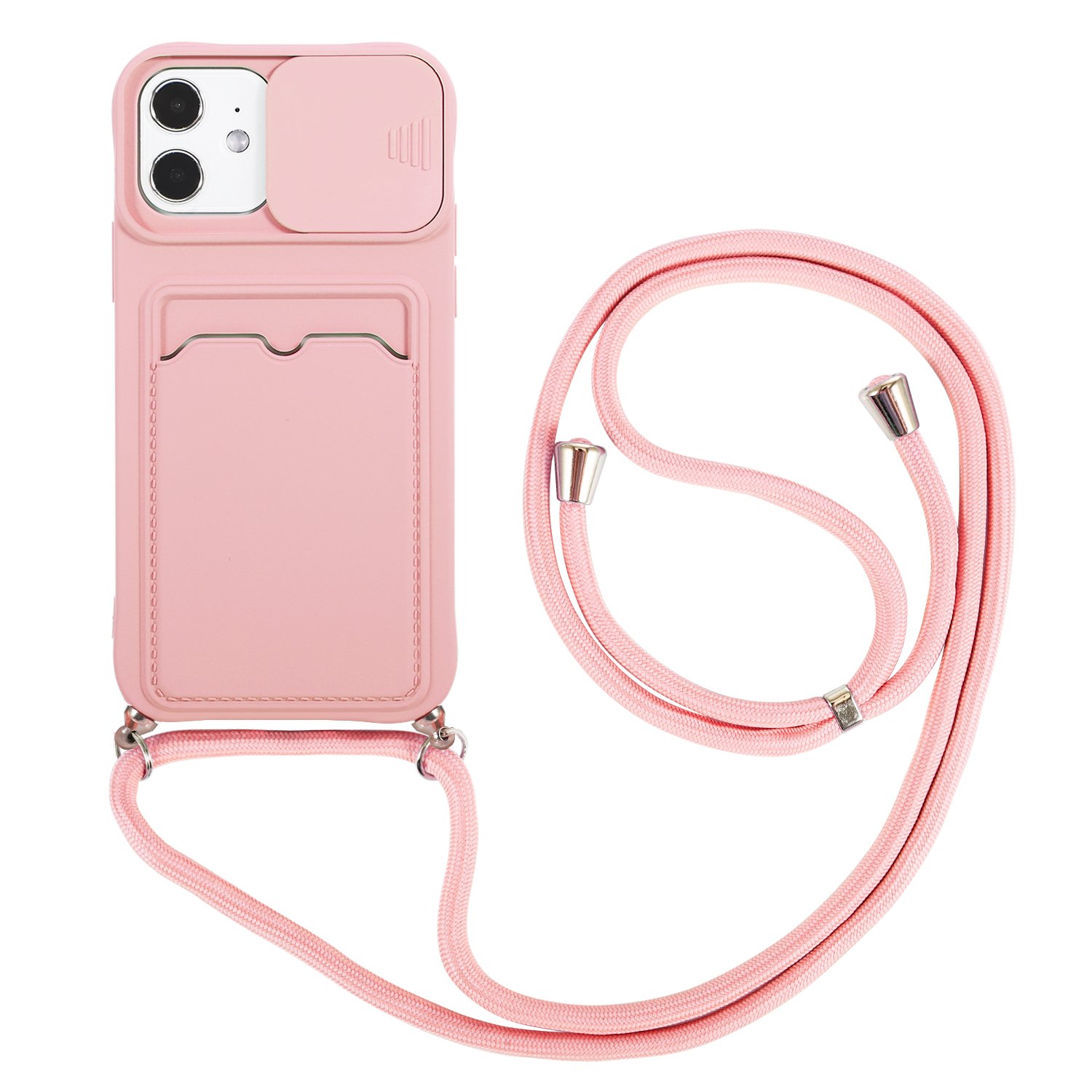 2023 Camera Protection Crossbody Strap Bag for Phone Case Push Window Mobile Shell Phone Case for Iphone 15 Pro Max PC Sport