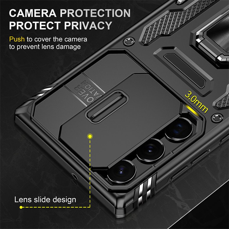 GSCASE Shockproof Metal Ring Holder Max Camera Lens Protection Cell Mobile Phone Case for Moto G Power G Stylus 5G 2023 2024