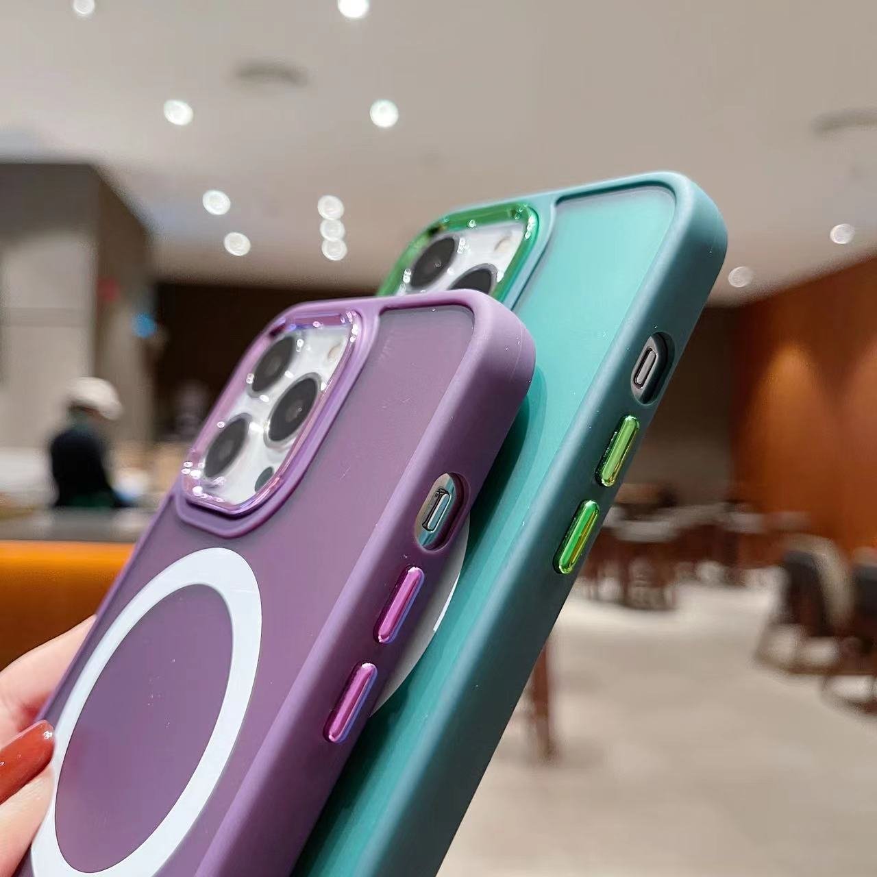 High Quality Tpu+pc Matte Magnetic Mobile Phone Case For Iphone 14pro 13promax 12pro 11 Magnet Ring Frosted Phone Case Cover
