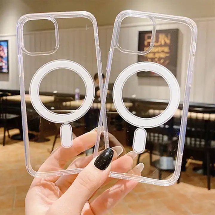 Magnetic Clear Phone Case for iphone 15 14 pro max transparent wireless charging Magnetic Case For iPhone 12 13 14 15 16 Case
